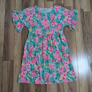 EUC! Lilly Pulitzer Tiltson Short Sleeve Dress Resort White Pear Necessities S